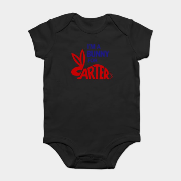 Jimmy Carter Campaign Button - I'm a Bunny for Carter Baby Bodysuit by Yesteeyear